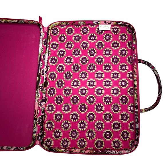 Vera Bradley Laptop Portfolio Hard Shell Computer Travel Very Berry Paisley NWT - Picture 5 of 6